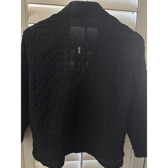 Vintage Jamie Sadock Golf Shirt Black Mock Neck Long Sleeve Snaps Detail Bubble‎ - Picture 6 of 10